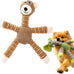 Orange indestructible plush dog toy for aggressive chewers small medium large dogs squeaky teething toy