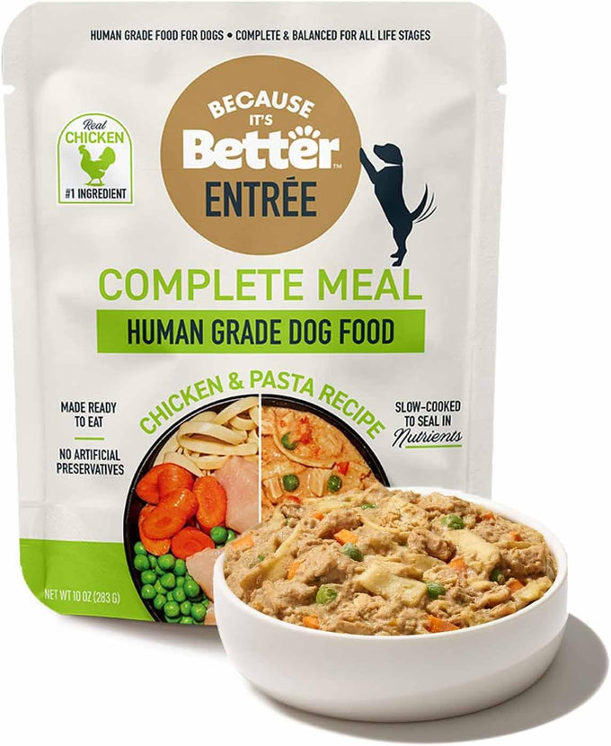 Because It's Better Entrée Variety Pack, 10oz Wet Dog Food