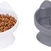 Whisker-friendly elevated cat bowls set of 2 white and gray modern pedestal design