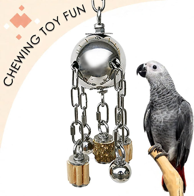 Large 304 Stainless Steel Bird Toy for Parrots, African Greys, Budgies, Lovebirds, Cockatiels, Cockatoo