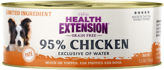 Health Extension 95% Chicken Grain-Free Wet Dog Food, 5.5 oz