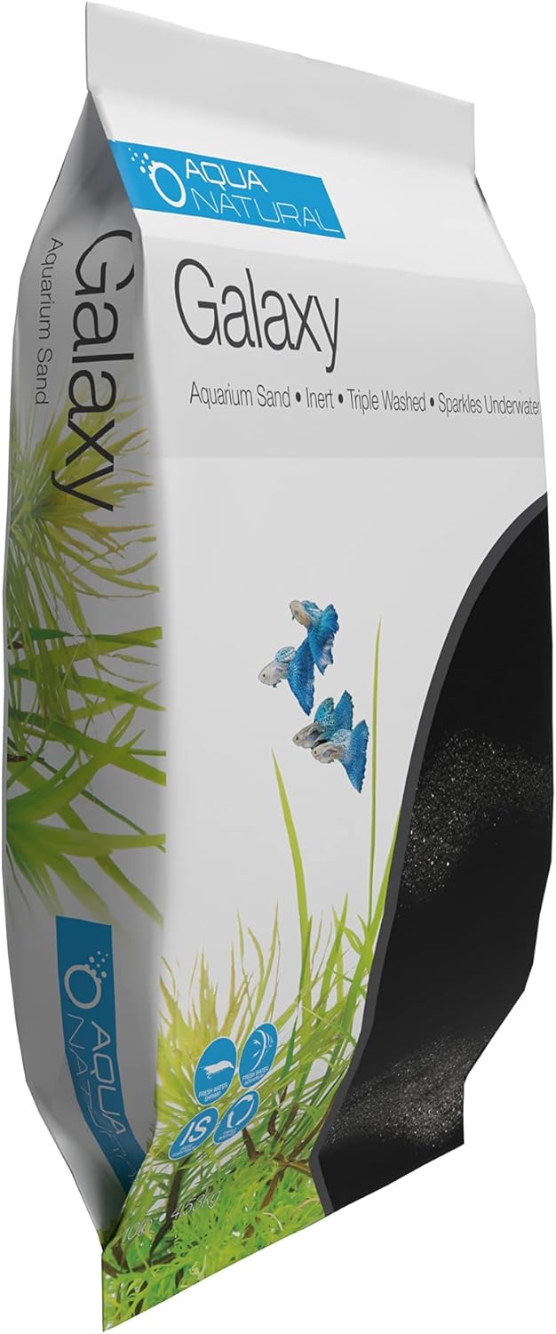 Aqua Natural Galaxy Sand 20lb Substrate for aquascaping in Black for aquariums, vivariums and terrariums