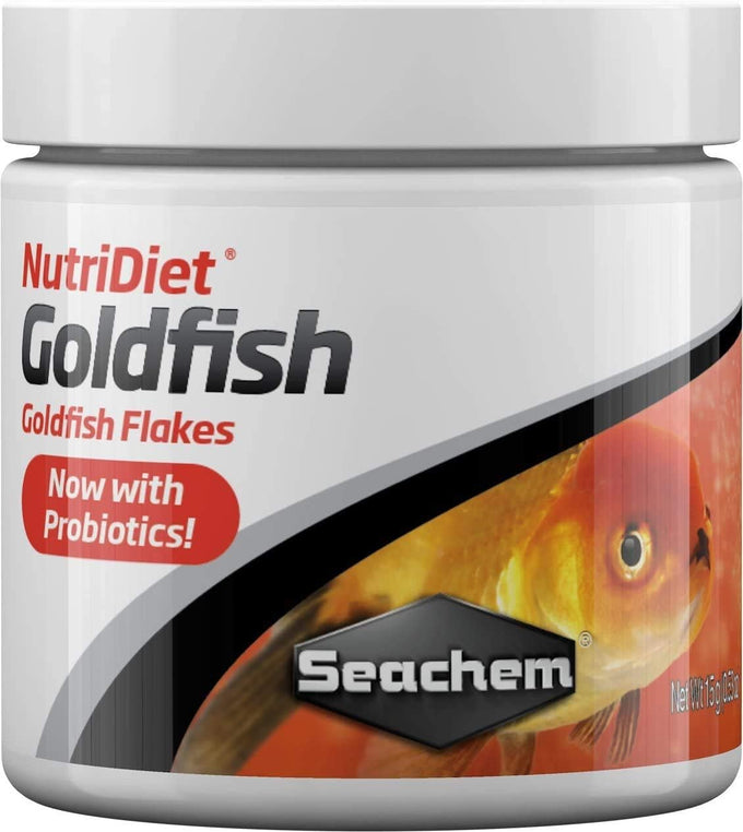 Seachem NutriDiet Goldfish Fish Flakes 50g with Probiotics, GarlicGuard, Chlorella Algae, and Vitamin C for Enhanced Digestion and Immune Support