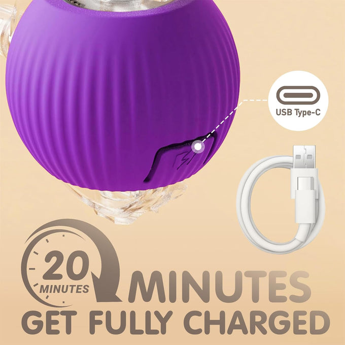 Rocfish Durable Interactive Cat Toy for Indoor Cats, Automatic Chase Ball Toy Purple
