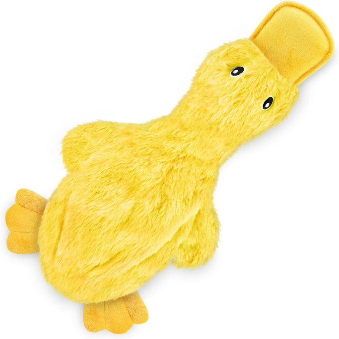 Best Pet Supplies Crinkle Dog Chew Toy, Ideal for Small, Medium & Large Dogs, Crinkle Duck (Yellow), Large