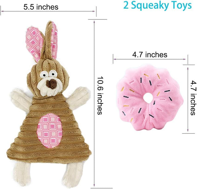 volacopets pink puppy toys for small dogs 5-pack teething chew toys boredom