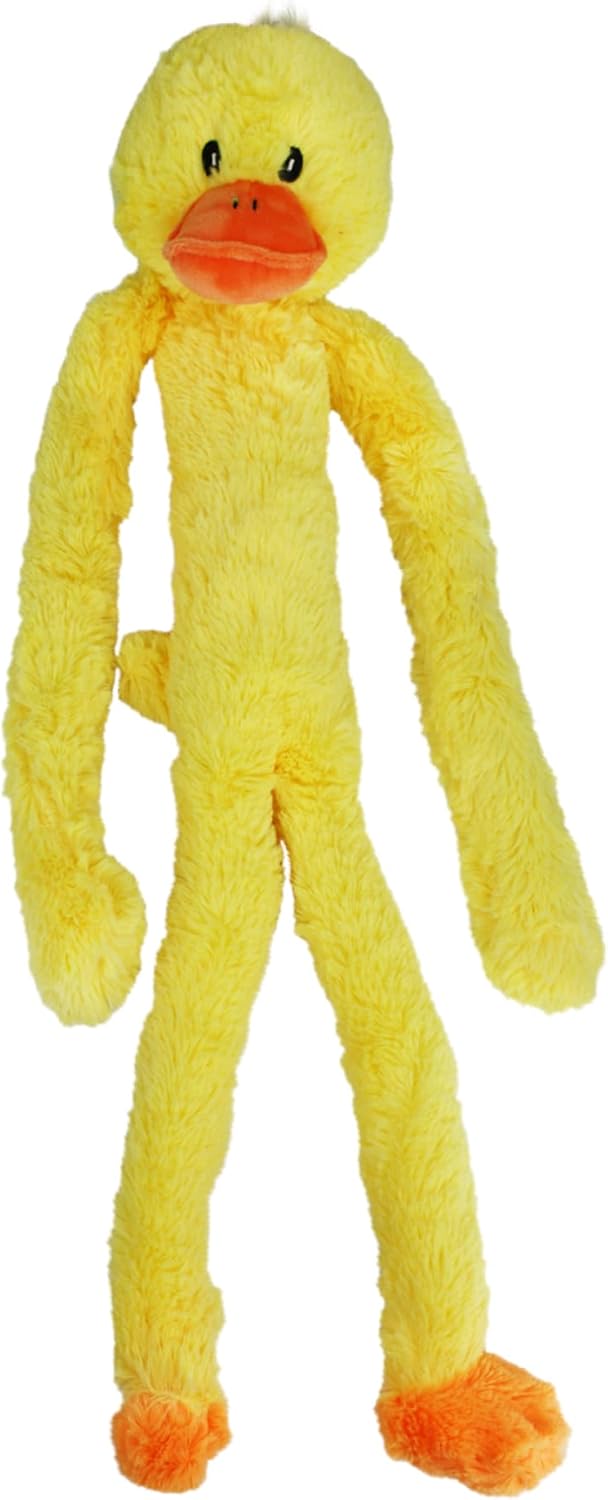 Multipet Swingin 19-inch large plush dog toy with extra long arms and squeakers for hours of entertainment