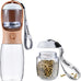 Cibaabo dog water bottle with food container, 10oz and 19oz capacity, leak proof lock and carbon filter, BPA free