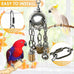 Large 304 Stainless Steel Bird Toy for Parrots, African Greys, Budgies, Lovebirds, Cockatiels, Cockatoo