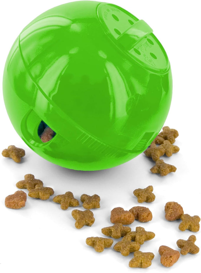 PetSafe Slimcat Slow Feeder Ball for Cats - Interactive Puzzle Game with Adjustable Openings and Portion Control (Blue)