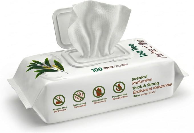 Large 8x9 Pet Wipes - Gentle Lavender Vitamin E Formula for Puppies and Cats - 100 Count