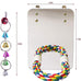 7 inch acrylic bird mirror with rope perch for grey parrots, amazons, parakeets and cockatiels