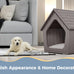 Vixzen grey small dog resin material doghouse outdoor indoor weatherproof pet shelter with air vents easy assembly
