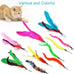 Jiaron 2PCS Retractable Cat Wand with 10PCS Bell Refill Teasers for Kitten Exercise