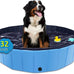 cacps foldable dog pool, 32" x 8" hard plastic non-slip kiddie pool for outdoor backyard use