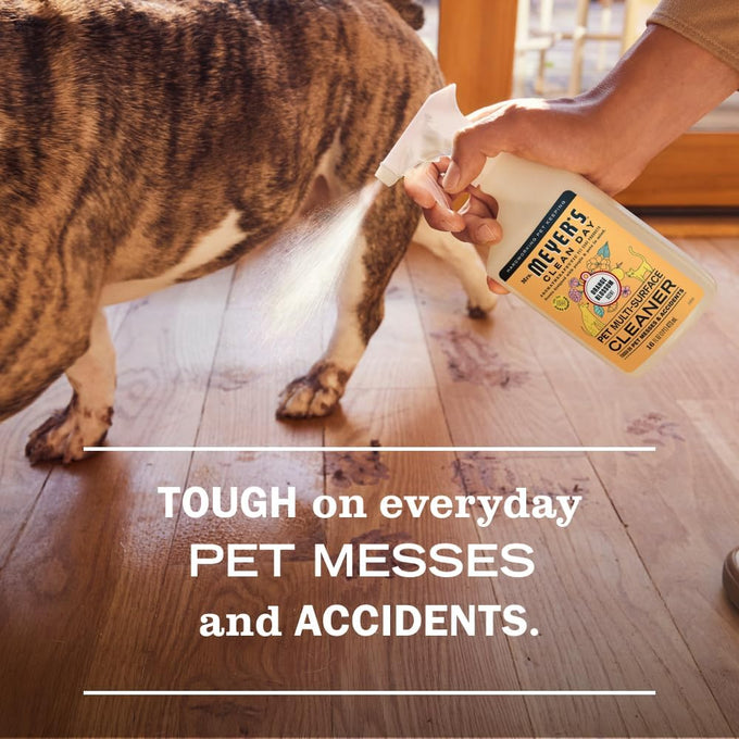 Mrs. MEYER'S CLEAN DAY Pet Multi-Surface Cleaner, Orange Blossom Scent, 16oz for hard surfaces and pet messes