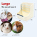 hercocci large white rabbit hay food bin feeder and bunny water bottle set with 500ml hanging dispenser