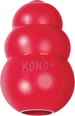 Kong classic red rubber stuffable dog toy for large dogs, treat-filling and erratic bounce