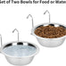 Fri4Free 2PCS stainless steel hanging kennel water bowls for small dog cage accessories