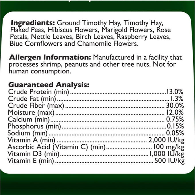 Tropical Carnival natural behaviors rabbit food - 4 pounds high-fiber timothy hay blend no artificial additives