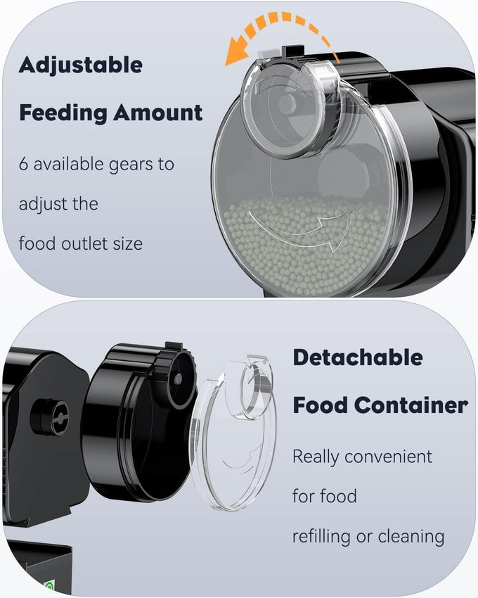 Pawfly Automatic 60ml Fish Feeder for Aquarium 5-20 Gallon Tanks, Battery Operated, Adjustable Feeding