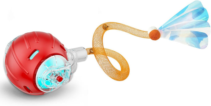 jkanti interactive cat toys for indoor cats 3rd generation agile moving cat ball with elastic mesh tail orange orange