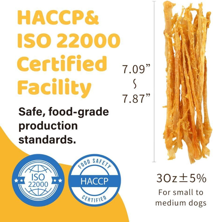 iPaw Single Protein Turkey Tendons for Dogs, Hypoallergenic, All Natural Puppy Chews, Large, Rawhide Alternative, Human Grade