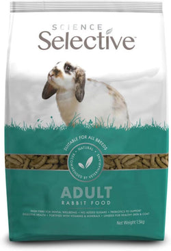 Supreme Petfoods Science Selective Adult Rabbit Food 1.5kg Hay-Free Formula Suitable for Rabbits