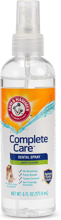 Arm & Hammer Complete Care Dog Dental Spray, 6 Fl Oz, Mint Flavor, Brushless Breath Freshener with Baking Soda and Calcium