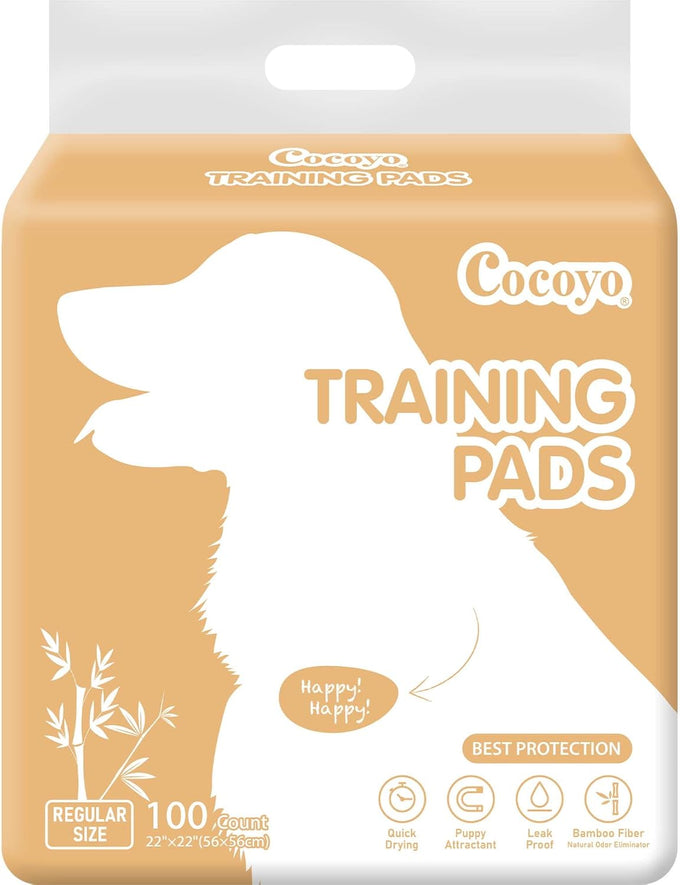 COCYO 30-count dog training pads with super absorbent technology for puppy potty training, leak-proof protection, and odor control