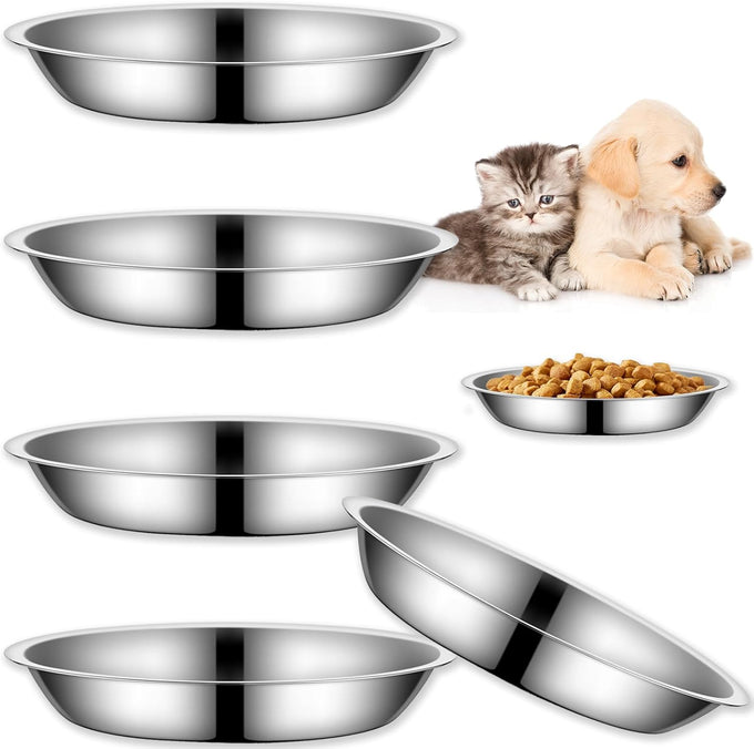 4.5-inch stainless steel cat food bowls set of 3 non-slip small pet feeding bowls for kitten puppy