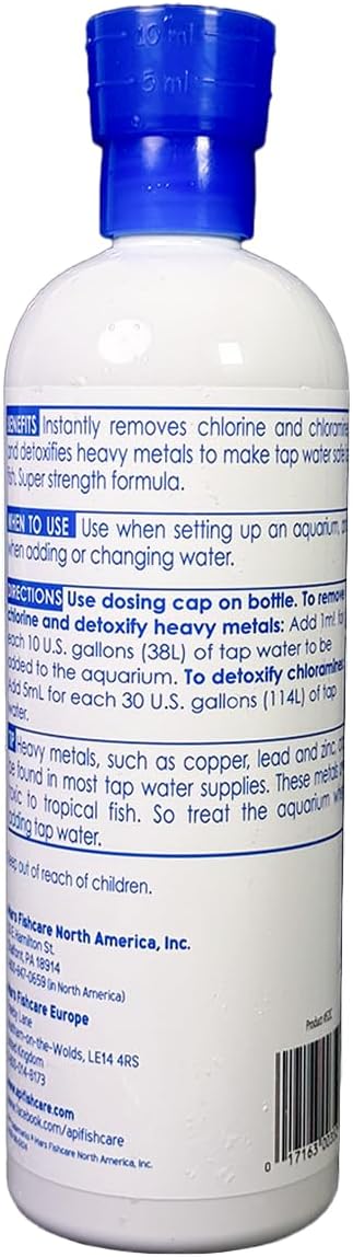 api tap water conditioner 16-ounce bottle for aquariums neutralizes chlorine and chloramines