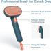 aumuca skin friendly slicker brush for dogs & cats with self-cleaning button, gentle pet grooming tool