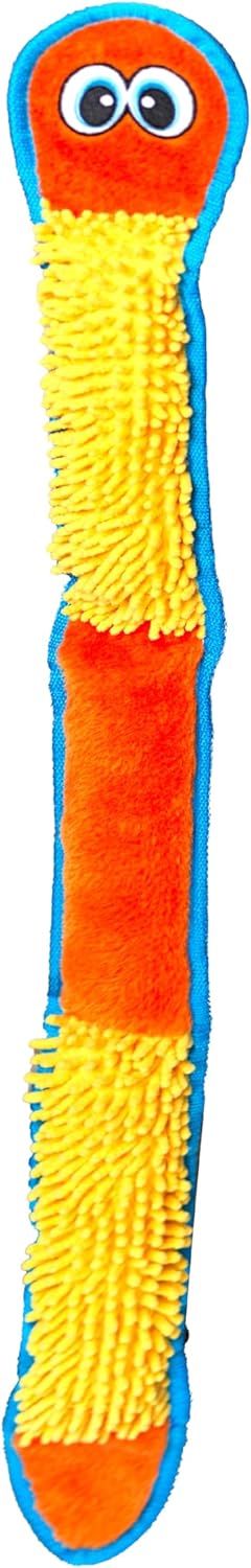 Outward Hound Durablez X-Large Blue Snake Plush Dog Toy, No Stuffing, 6 Jumbo Squeakers, 40"