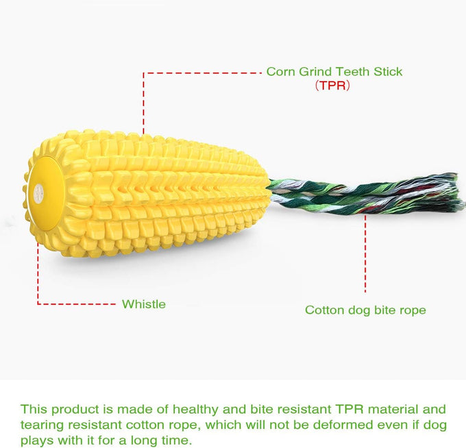 carllg dog chew toys for aggressive chewers, durable squeaky interactive dog toys corn stick toy for small medium large breeds