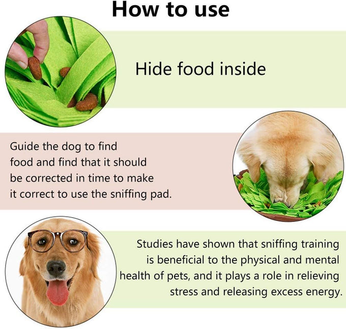 AWOOF Pet Snuffle Mat for Dogs, Interactive Feed Game with Natural Foraging Skills, Non-slip & Portable for Indoor Outdoor Use