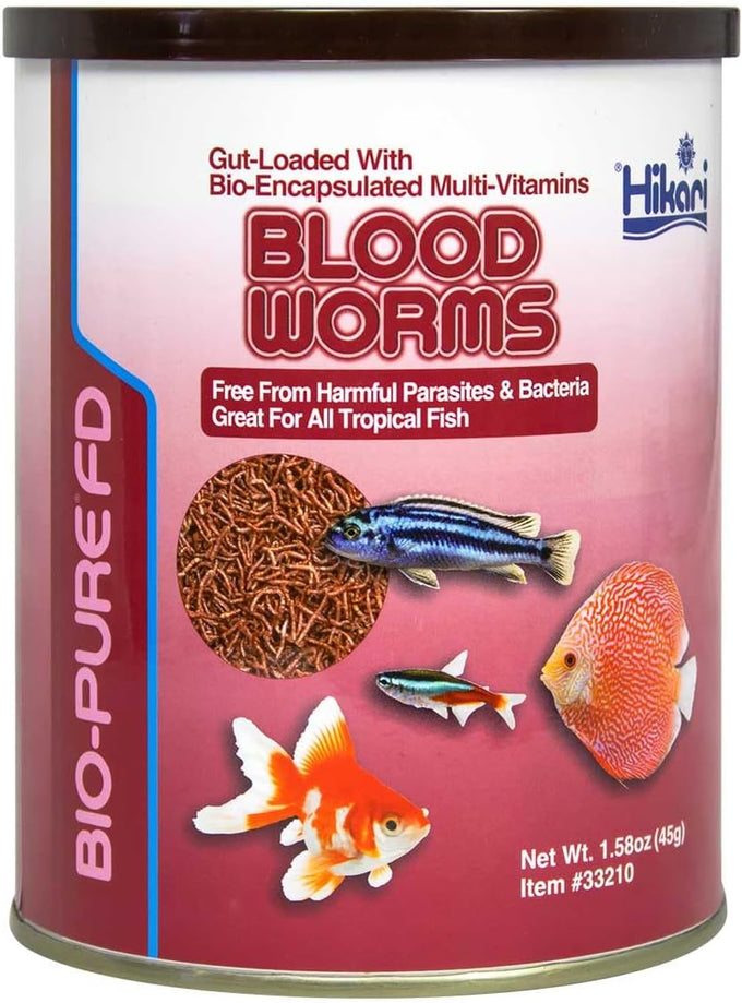 Hikari Bio-Pure Freeze Dried Blood Worms, 0.42-Ounce, Patented Dispenser, Multi-Vitamin Rich