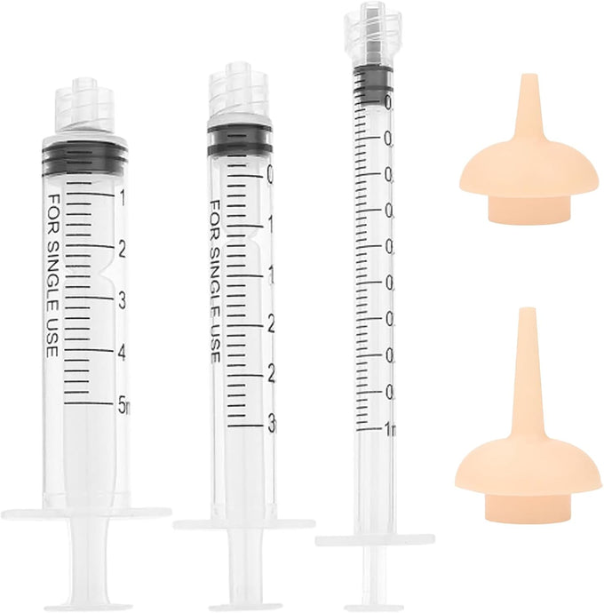 pet feeding syringe with silicone nipple 5ml and 10ml syringes for newborn kittens puppies and small animals
