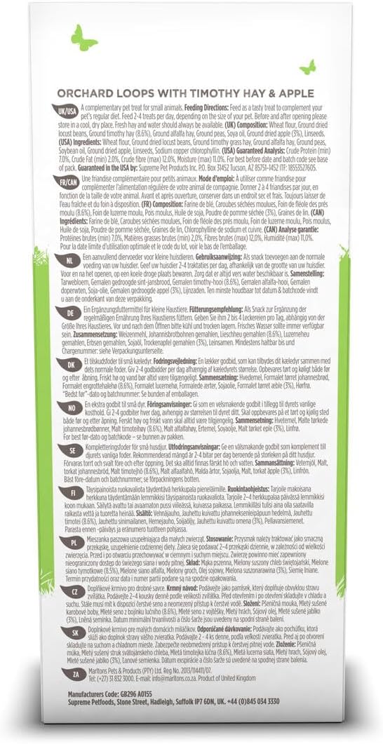 Selective Naturals Orchard Loops with Timothy Hay & Delicious Apple, Pack of 4, Natural Pet Treats