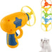 Andiker Cat Fetch Toy, blue, interactive kitten flying disc launcher with 5 colorful propellers for training and chasing
