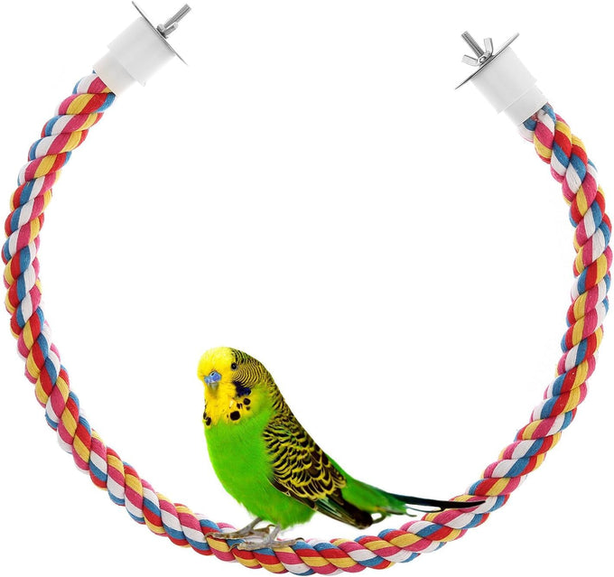 36-inch bird rope perch for parrots and large birds, multi-colored cotton rope, 1 pack