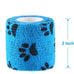 WePet Pawprints A Self-Adhesive Non-Woven Tape for Dog, Horse, Cat, Bird, Animal First Aid, 6 Rolls, 2 Inch, Blue, Green, Yellow
