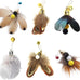 cat insect feather toys 6 pieces natural replacement refills interactive teaser attachments with bell