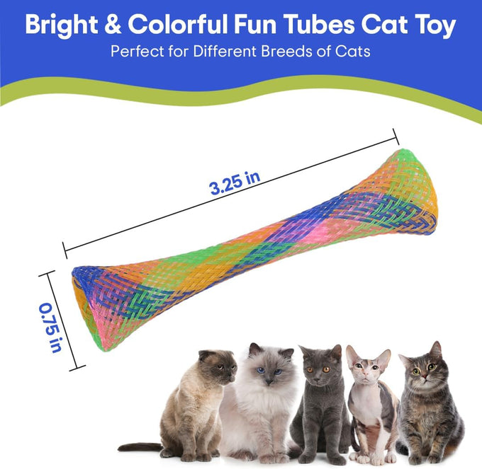 Spot Kitty Fun Tubes Cat Toy 3-Piece Bouncy Set with Catnip for Cats and Kittens Interactive Play