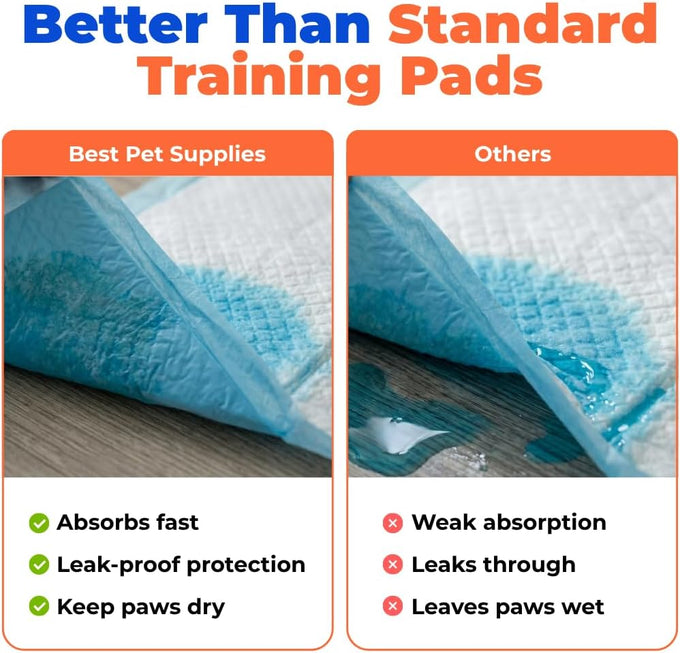 Baby Blue XL Puppy Pads 100 Count - Super Absorbent, Quick-Dry, Odor Control, and Leak-Proof for Indoor Dogs