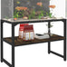 mondazie 20 gallon high rimless fish tank stand with shelf black 24" l x 12" w x 20.5" h