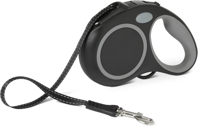 Amazon Basics Retractable Dog Leash with Quick-Lock Function, 50% Recycled Materials, Reflective Threads, Suitable for Small to Large Dogs