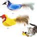 Whisker World 2-Pack Catnip Bird Toys with Lifelike Chirp Sound and Real Feather