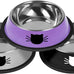Serentive stainless steel 2-pc non-slip cat food bowls with 7 oz capacity