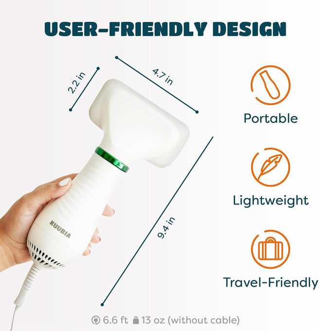 2-in-1 pet dryer with slicker brush for small dogs and cats, 300 watts, adjustable temperature